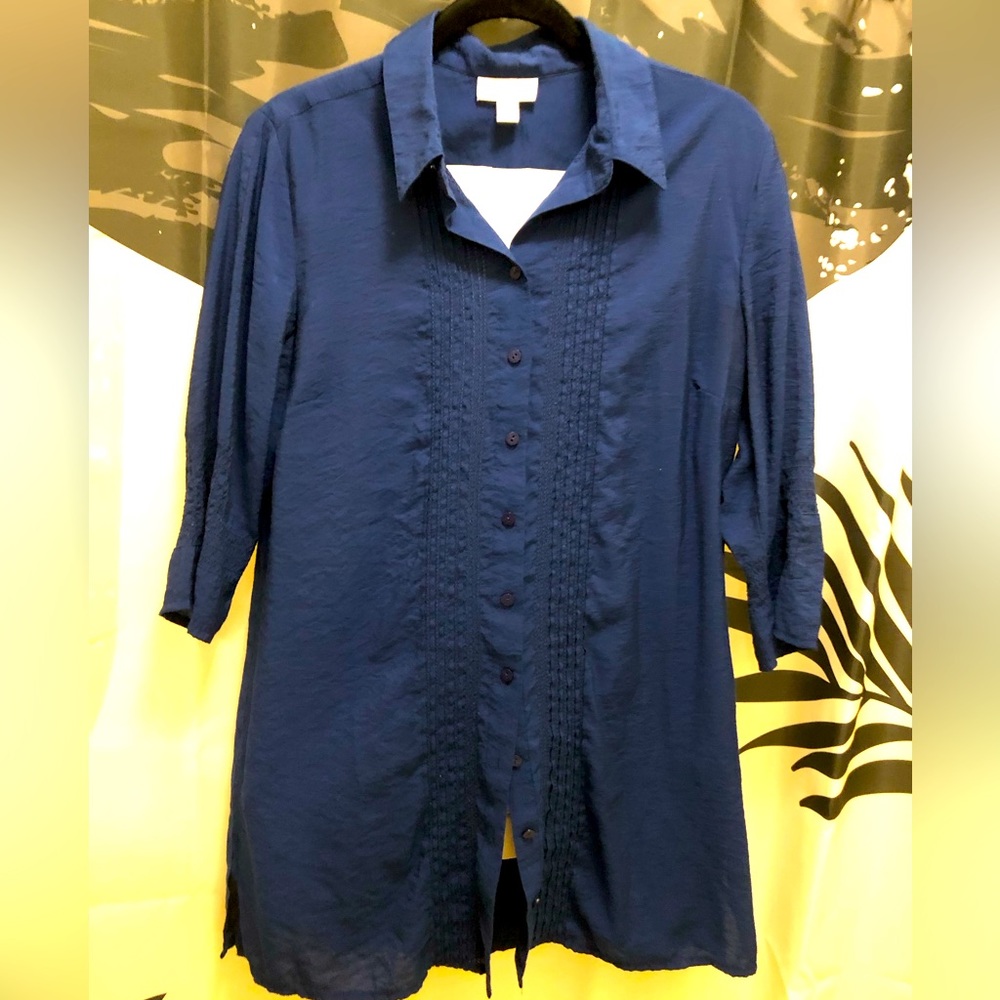 Bohemian Blue Button Blouse